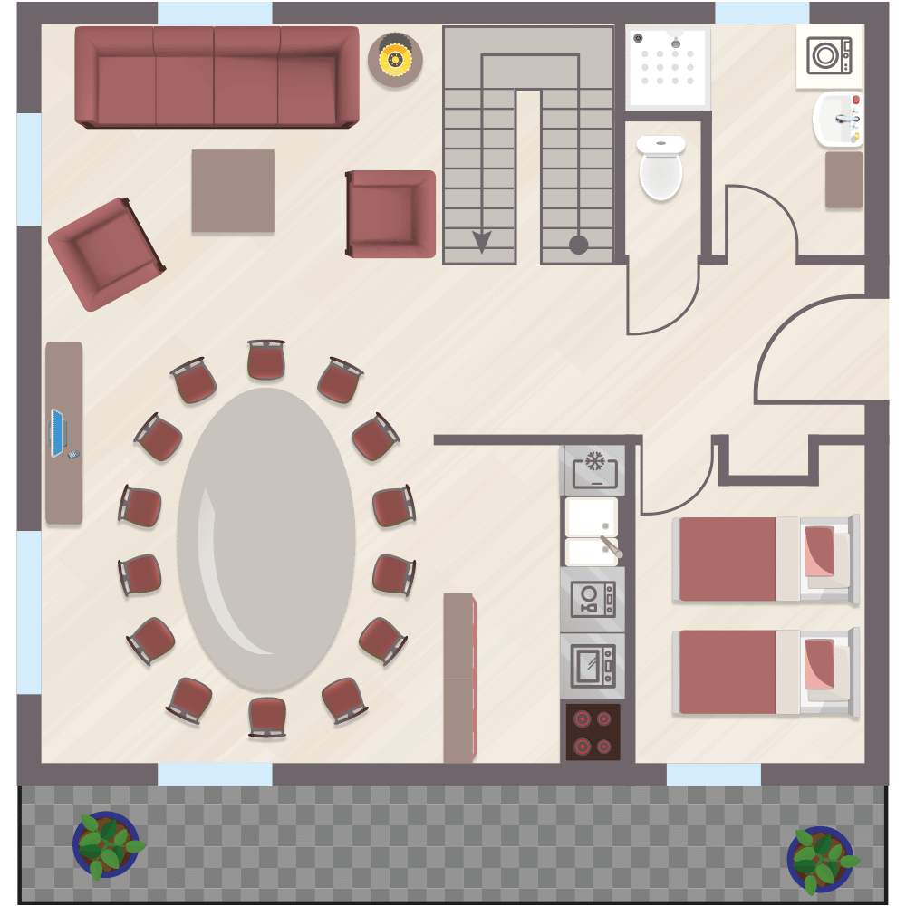 Chalet Châtel - Chalet Les Louveteaux - Plan rez-de-chaussée